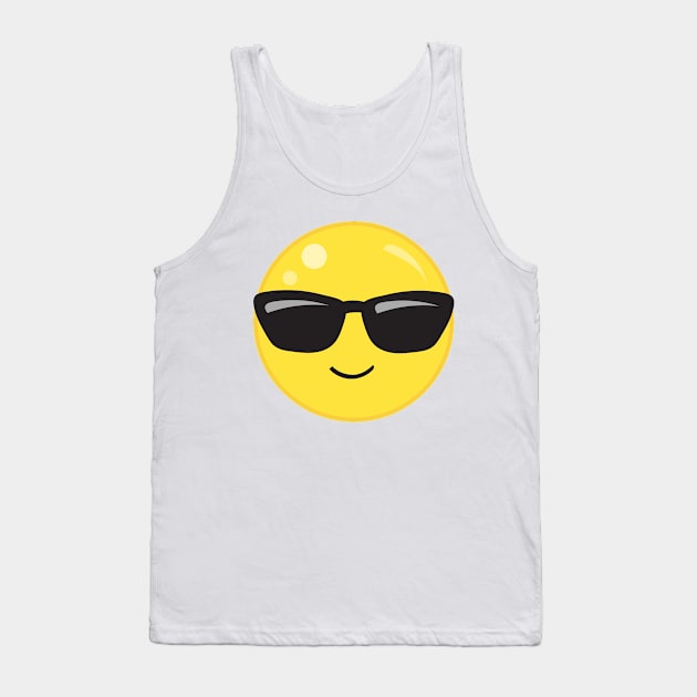 Smiling Face Wearing Sunglasses Tank Top by CraftyCatz